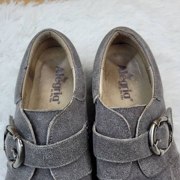 Alegria Khloe KHL-643 Gray Distressed Buckle Oxfords Women's US 9 EU 39 - Picture 12 of 12